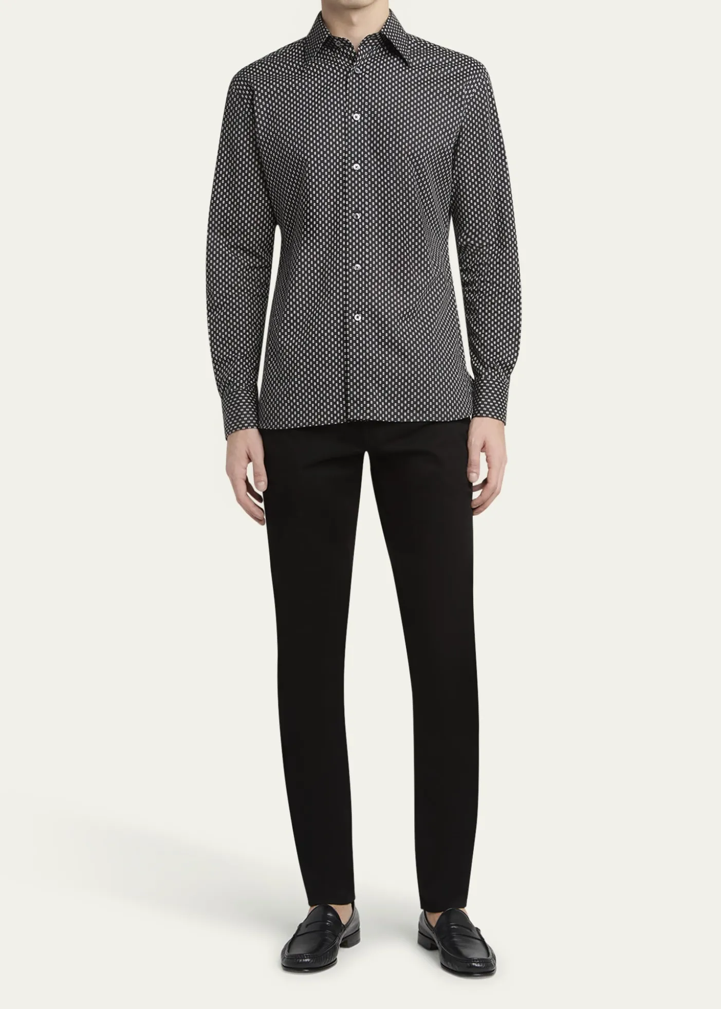 TOM FORDMen's Geometric Cotton Voile Sport Shirt