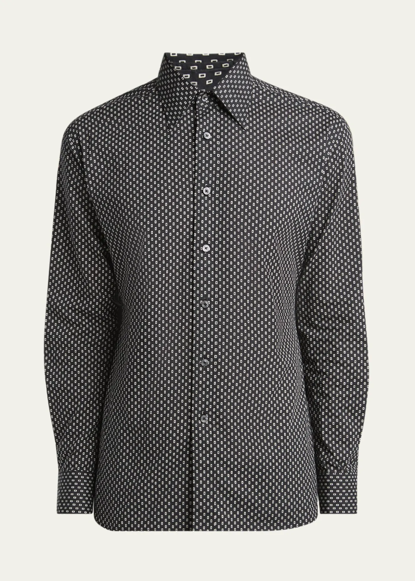 TOM FORDMen's Geometric Cotton Voile Sport Shirt