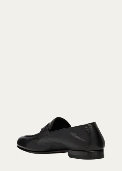 TOM FORDMen's Gigi Leather Twisted-Band Penny Loafers
