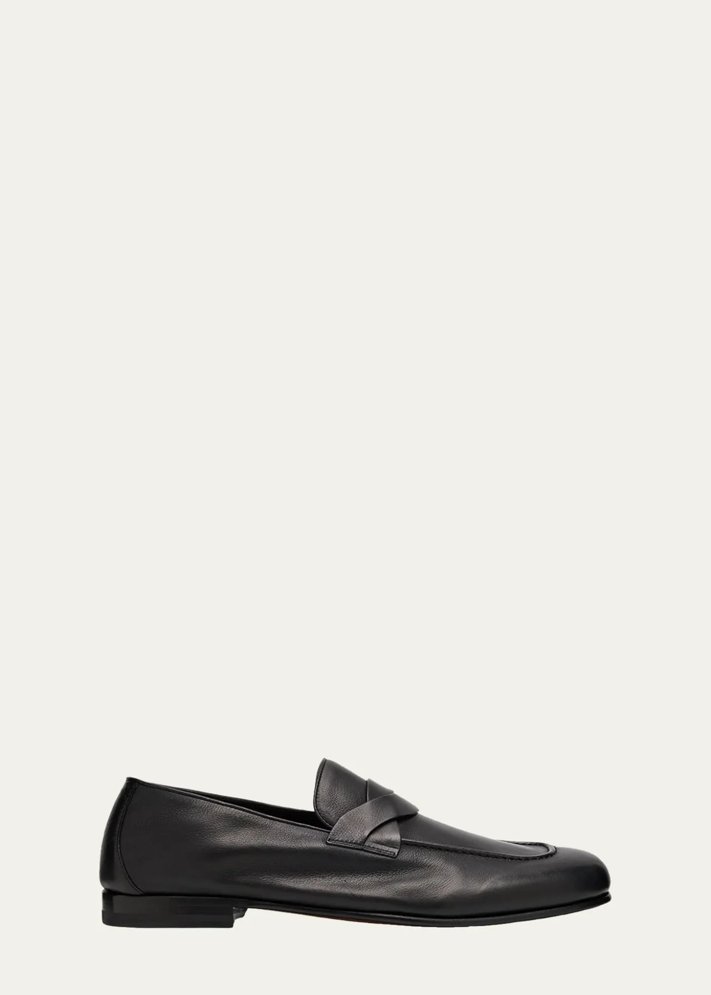 TOM FORDMen's Gigi Leather Twisted-Band Penny Loafers