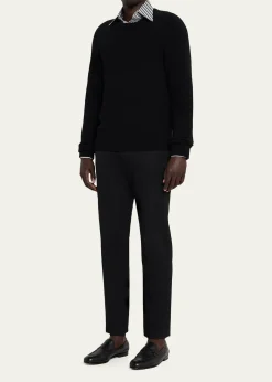 TOM FORDMen's Gigi Leather Twisted-Band Penny Loafers