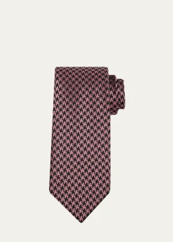 TOM FORDMen's Houndstooth Jacquard Silk Tie