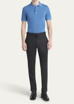 TOM FORDMen's Lyocell Pique Polo Shirt