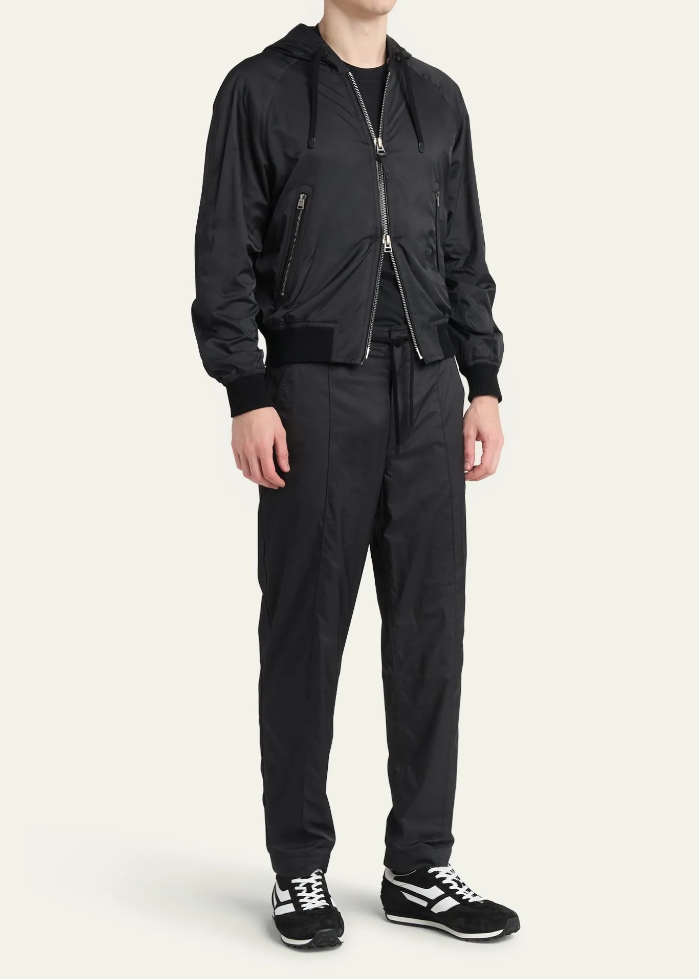 TOM FORDMen's Mick Tech Fabric and Suede Sneakers