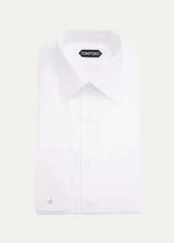 TOM FORDMen's Plisse Formal Dress Shirt