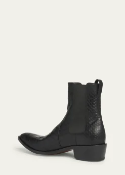 TOM FORDMen's Python-Embossed Leather Boots