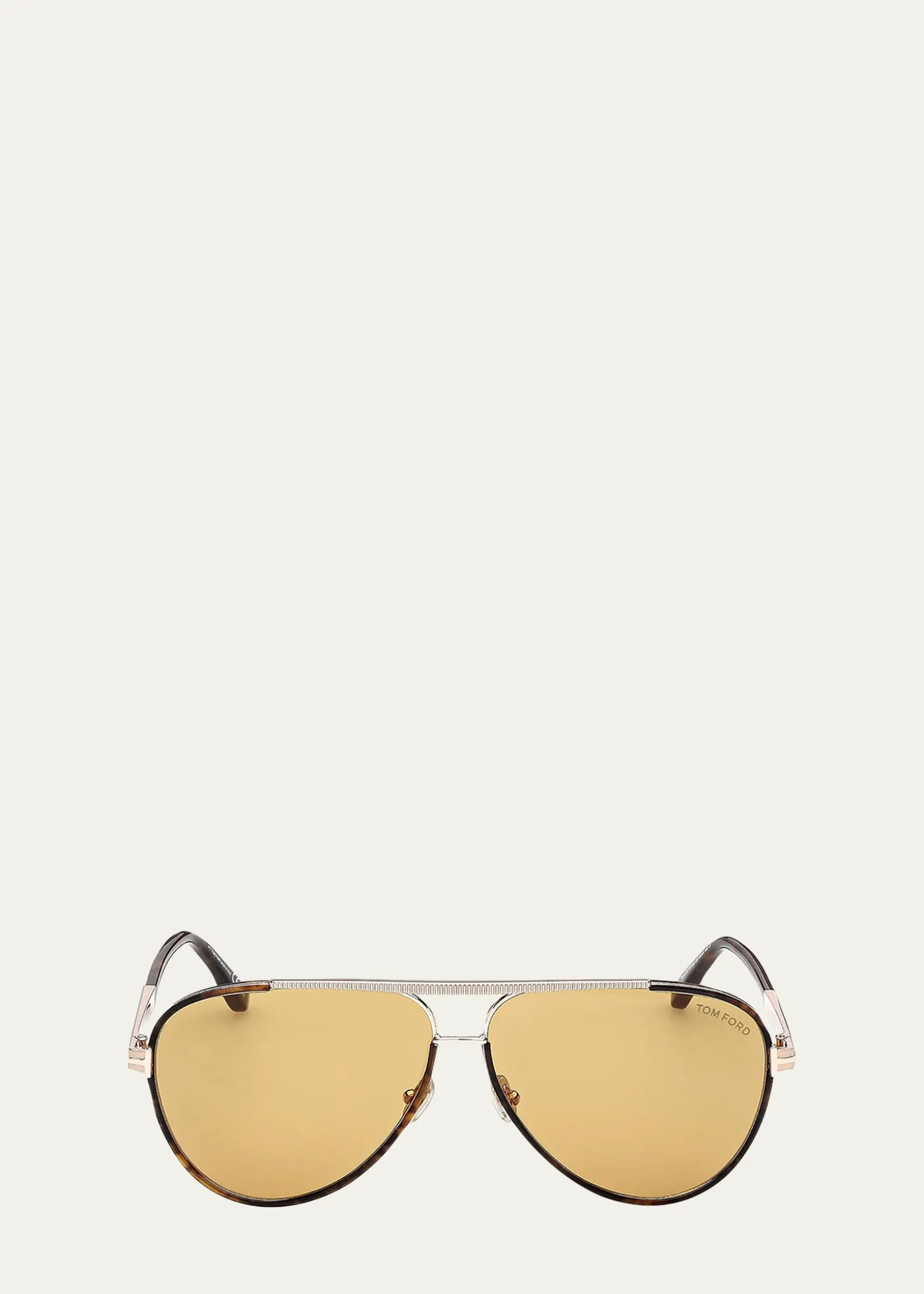 TOM FORDMen's Rupert 02 63mm Metal & Acetate Aviator Sunglasses