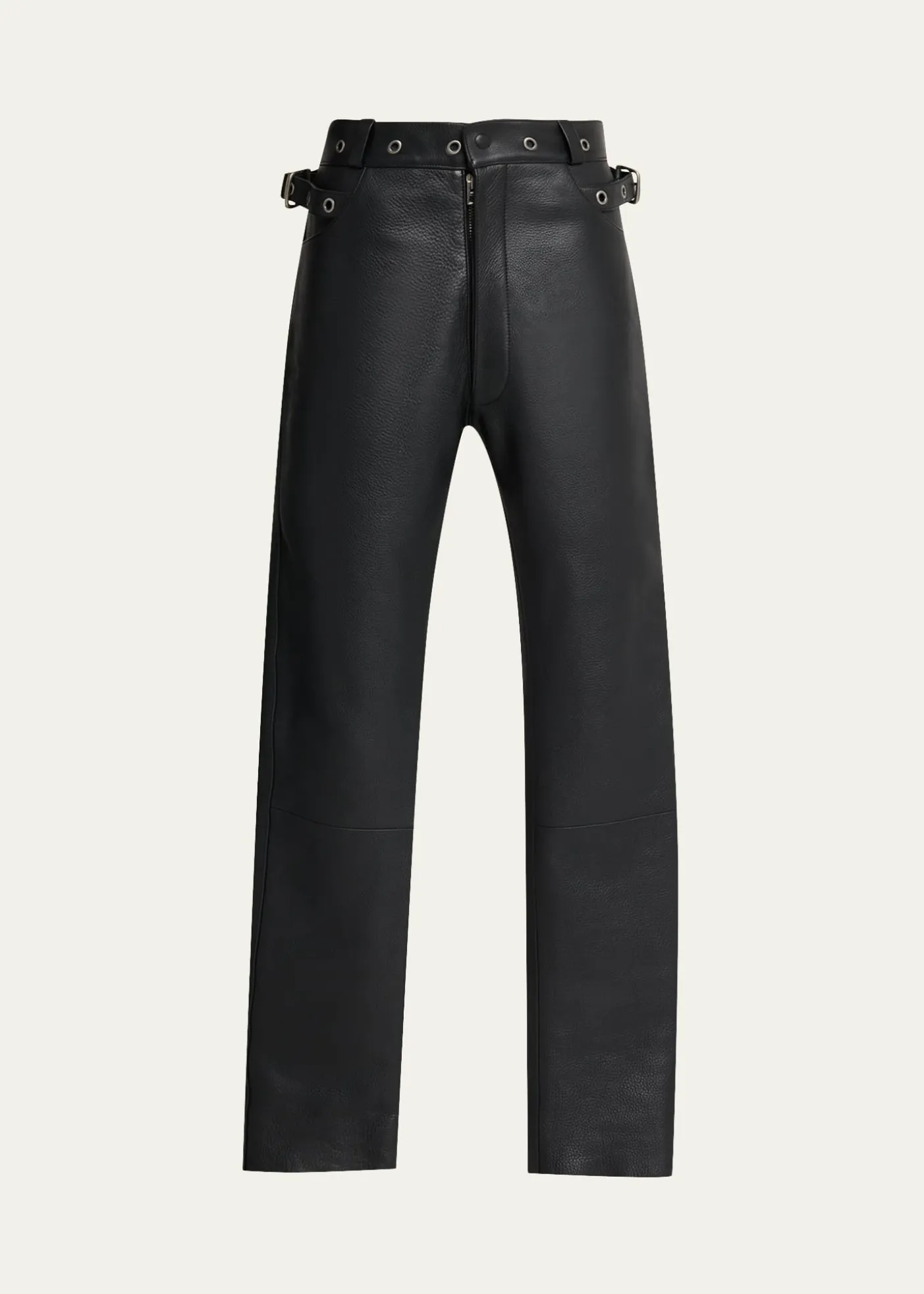 TOM FORDMen's Slim Fit Grained Leather Biker Pants