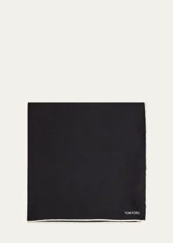 TOM FORDMen's Solid Classic Silk Pocket Square