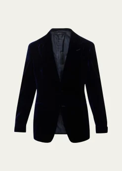 TOM FORDMen's Wool-Silk Velvet Cocktail Jacket