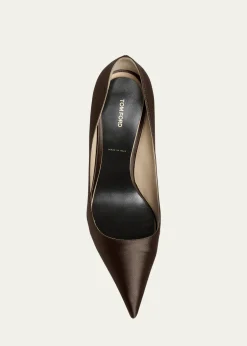 TOM FORD85mm Betty Satin Pointed-Toe Pumps