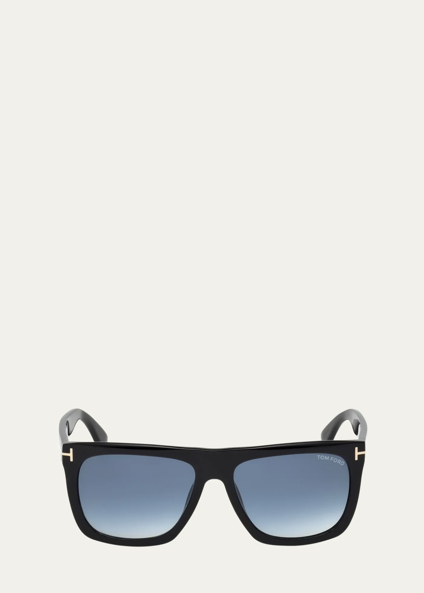TOM FORDMorgan Thick Square Acetate Sunglasses, Black/Blue
