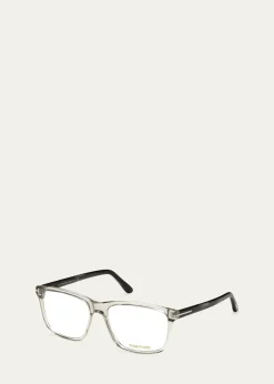 TOM FORDSquare Acetate Optical Glasses, Gray