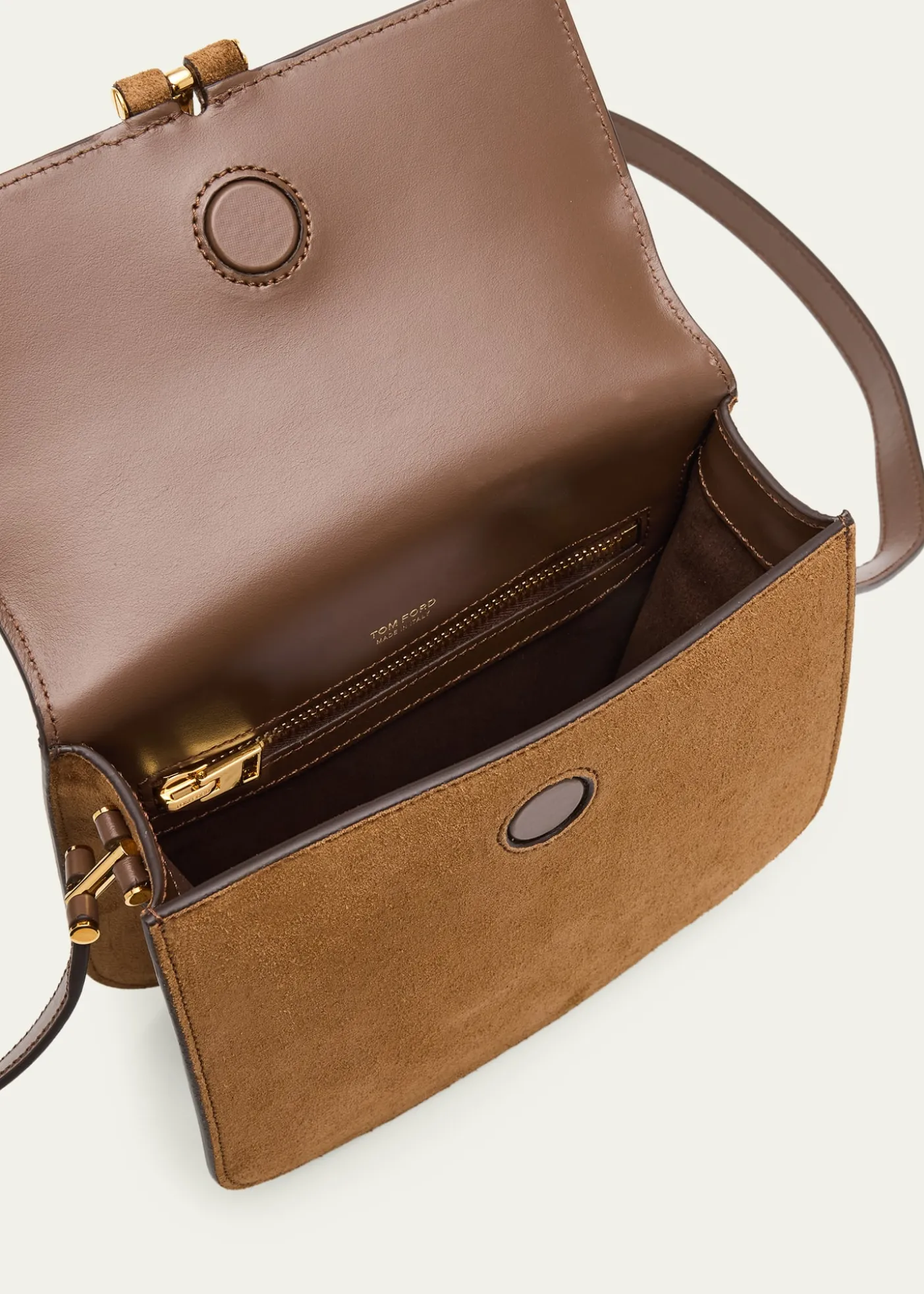 TOM FORDTara Mini Flap Crossbody Bag in Suede and Leather