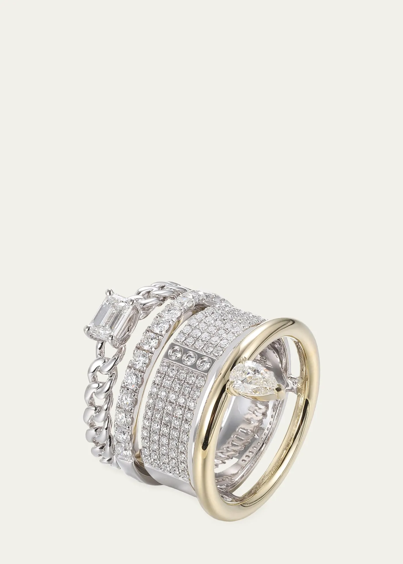 TYPE JEWELRYTypestack Mix Metal Diamond Ring