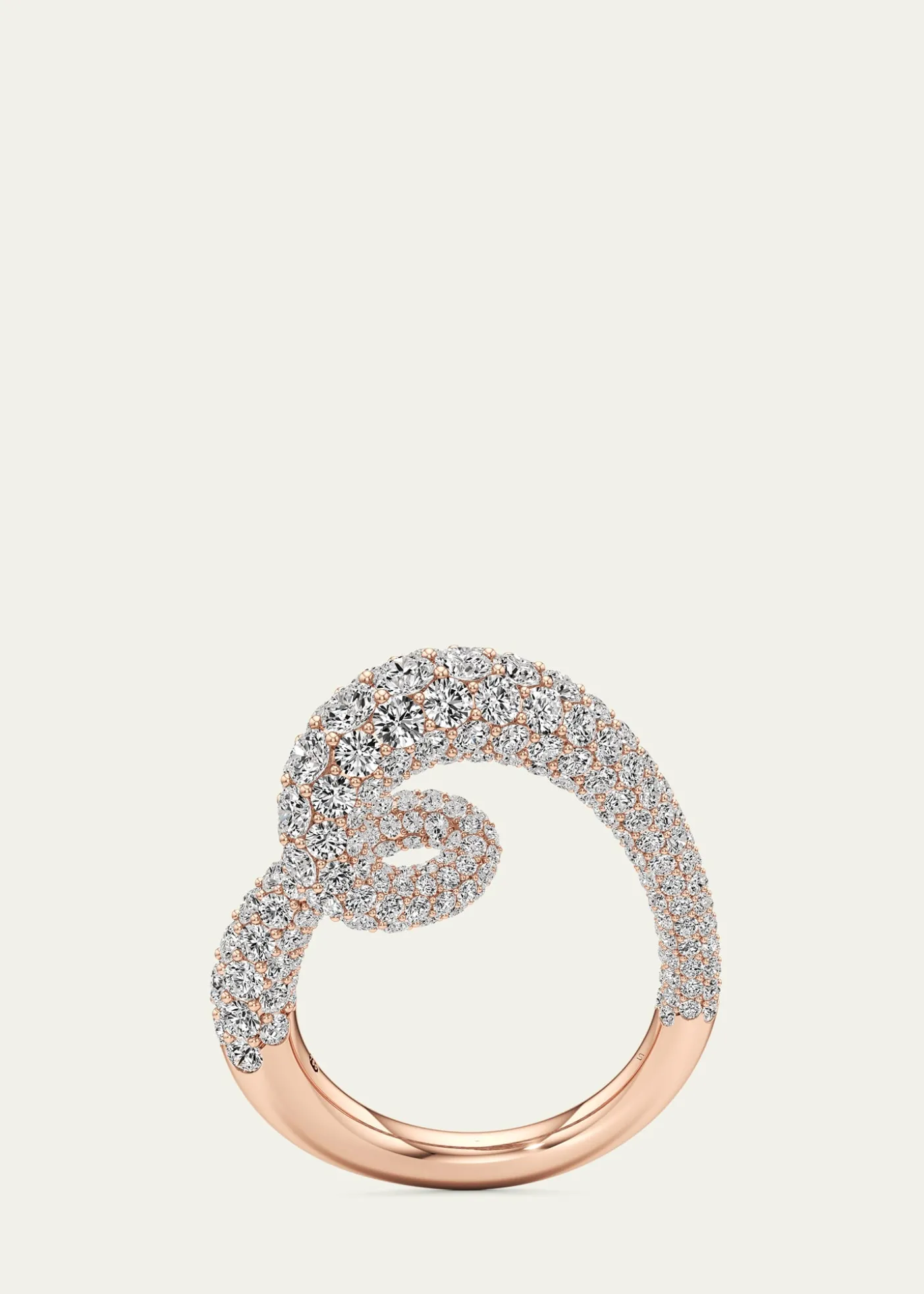 UnsaidWhirlwind Half Lab-Grown Diamond Pave Ring in 18K Rose Gold