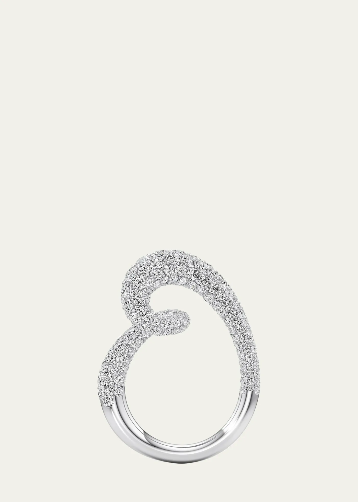 UnsaidWhirlwind Half Lab-Grown Diamond Pave Ring in 18K White Gold