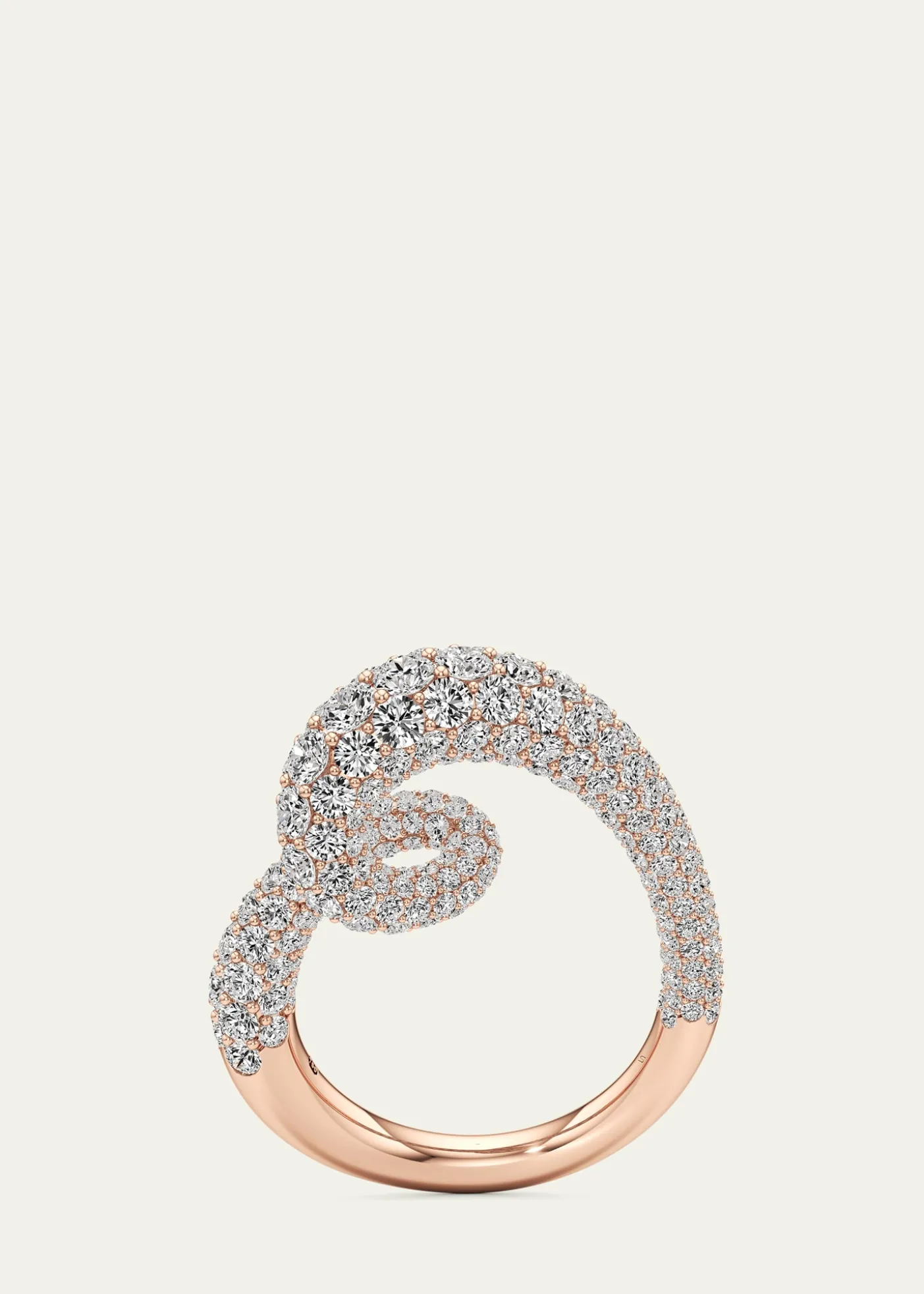 UnsaidWhirlwind Half Lab-Grown Diamond Pave Ring in 18K Rose Gold