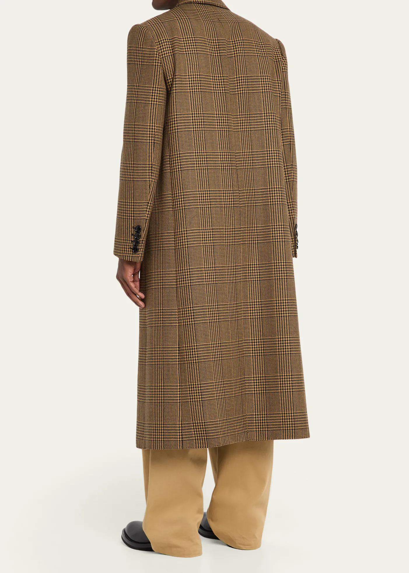 Valentino GaravaniMen's Double-Breasted Glen Plaid Wool Coat