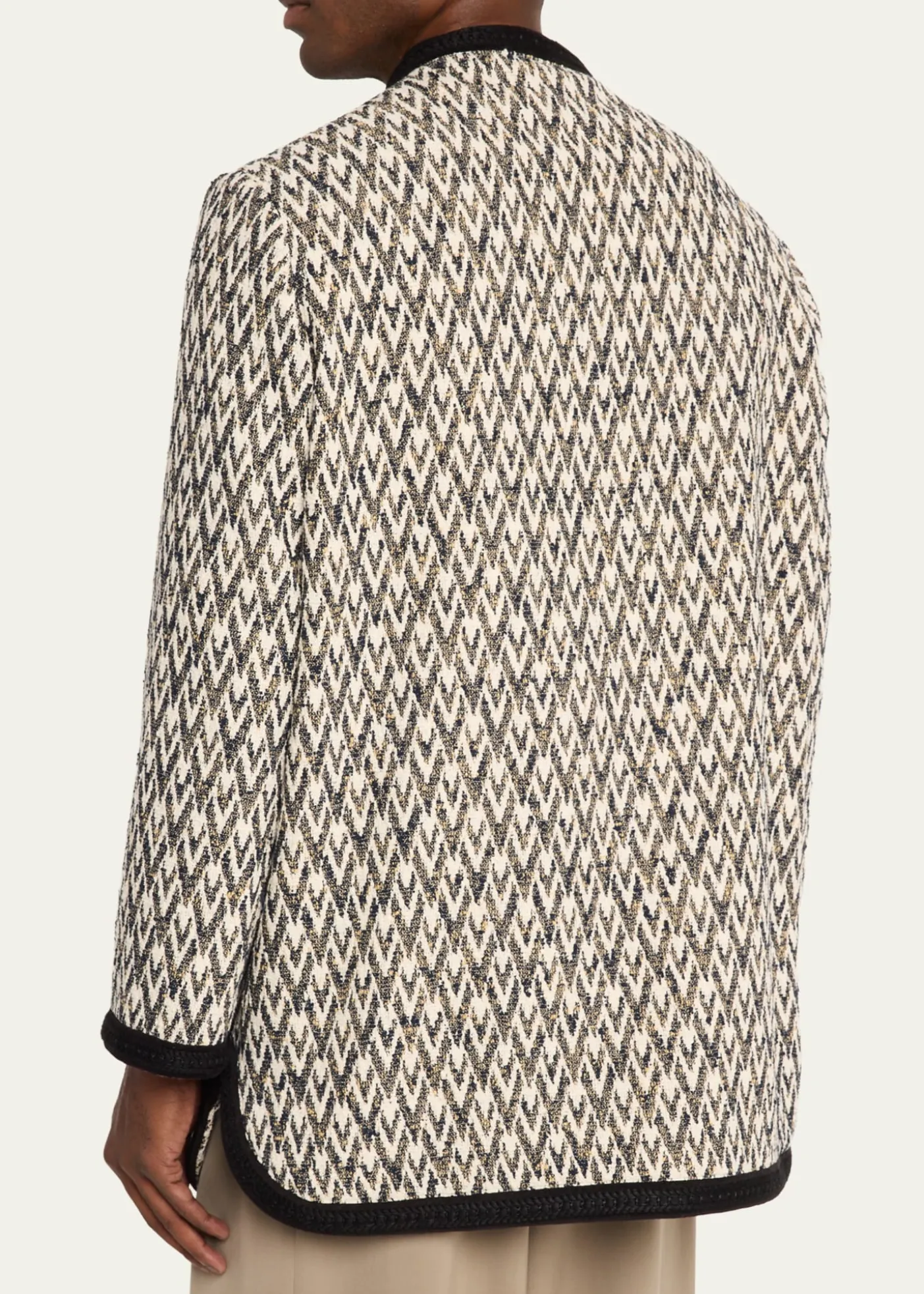 Valentino GaravaniGeometric Woven Collarless Jacket