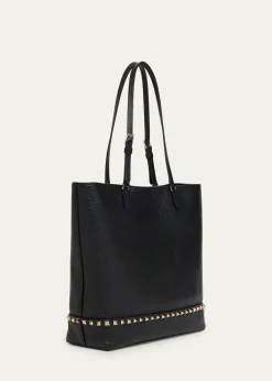 Valentino GaravaniMedium Rockstud Grain Leather Tote Bag