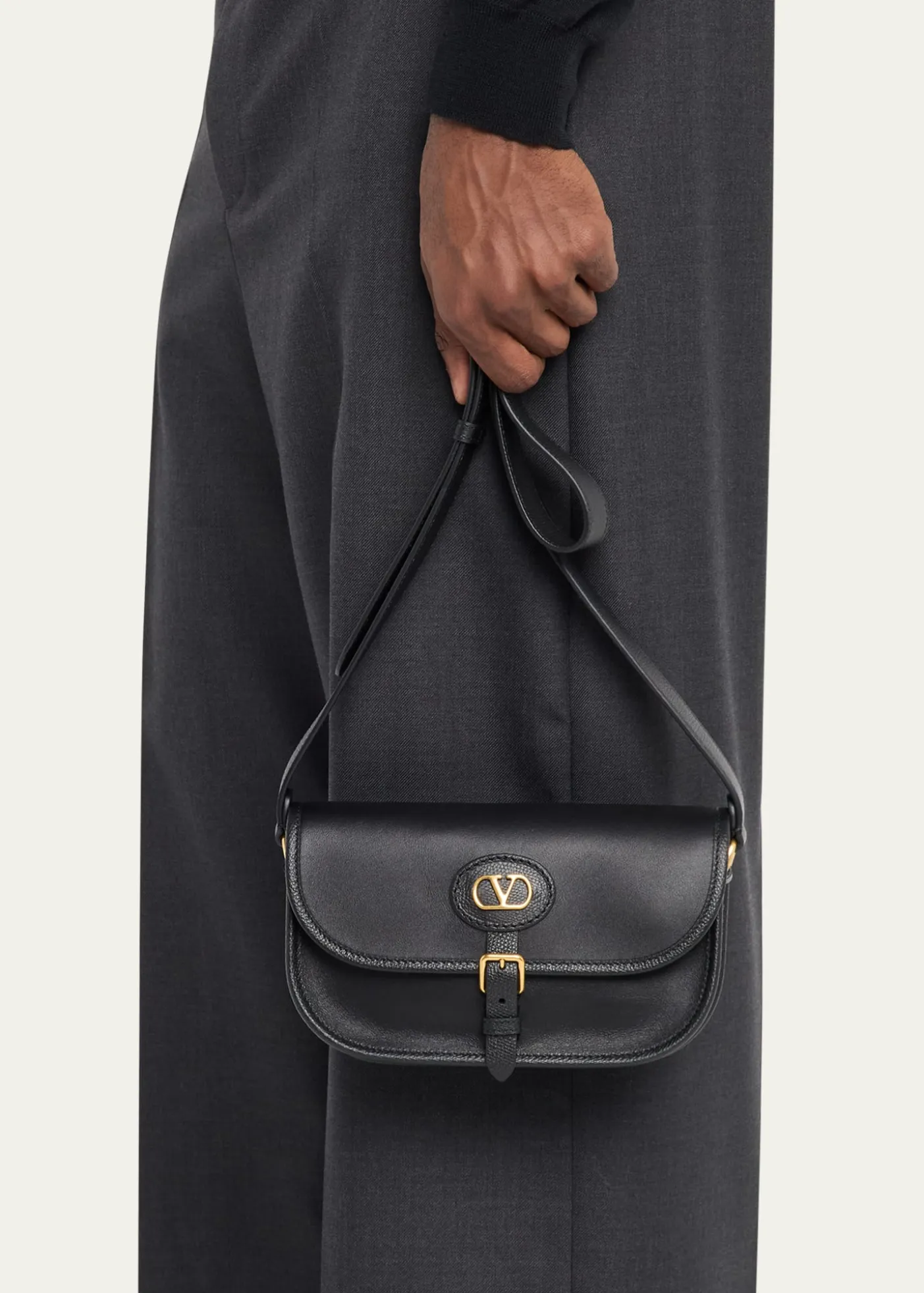 Valentino GaravaniMen's Antibes Small Leather Crossbody Bag