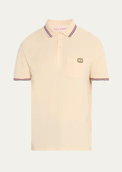 Valentino GaravaniMen's Contrast-Tip Pique Polo Shirt
