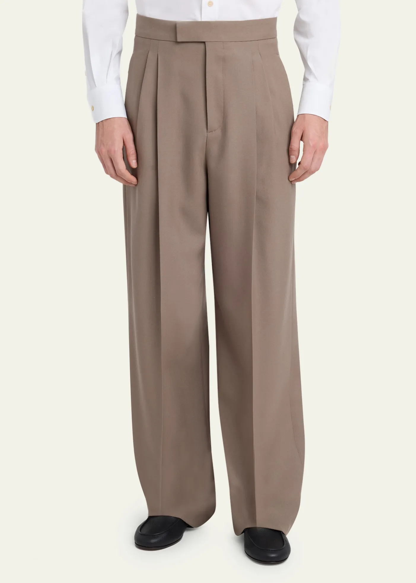 Valentino GaravaniMen's Double-Pleated Wool Trousers