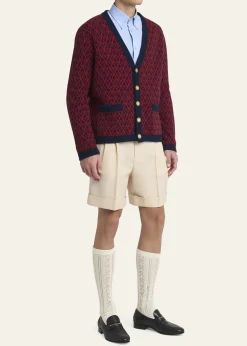 Valentino GaravaniMen's Leather VLogo Chain Bit Loafers