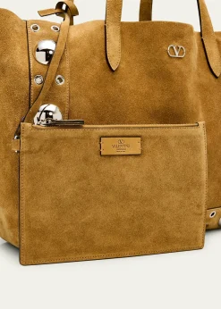 Valentino GaravaniMen's Nellcote Large Studded Suede Tote Bag