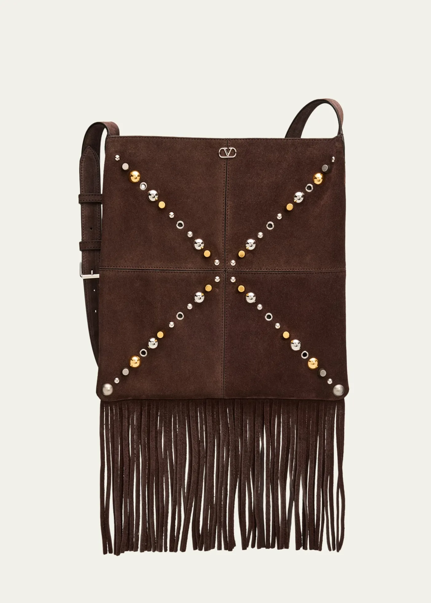 Valentino GaravaniMen's Nellcote Studded Suede Belt Bag