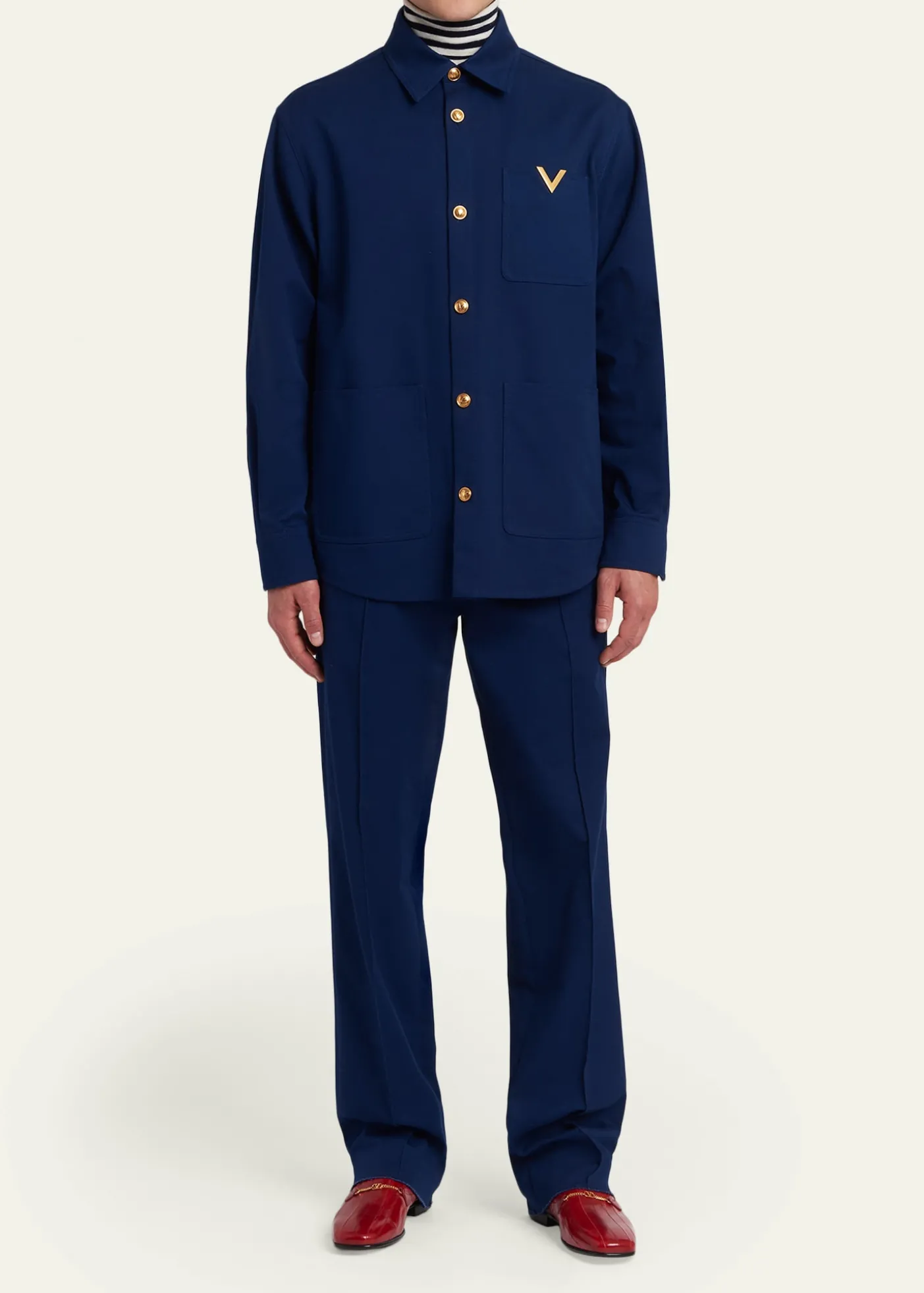 Valentino GaravaniMen's Straight-Fit Cotton Gabardine Pants
