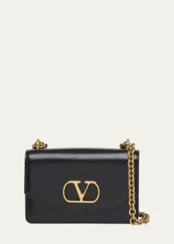 Valentino GaravaniMen's Vain VLogo Leather Shoulder Bag