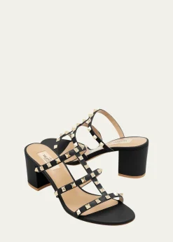 Valentino GaravaniRockstud Caged 60mm Slide Sandals