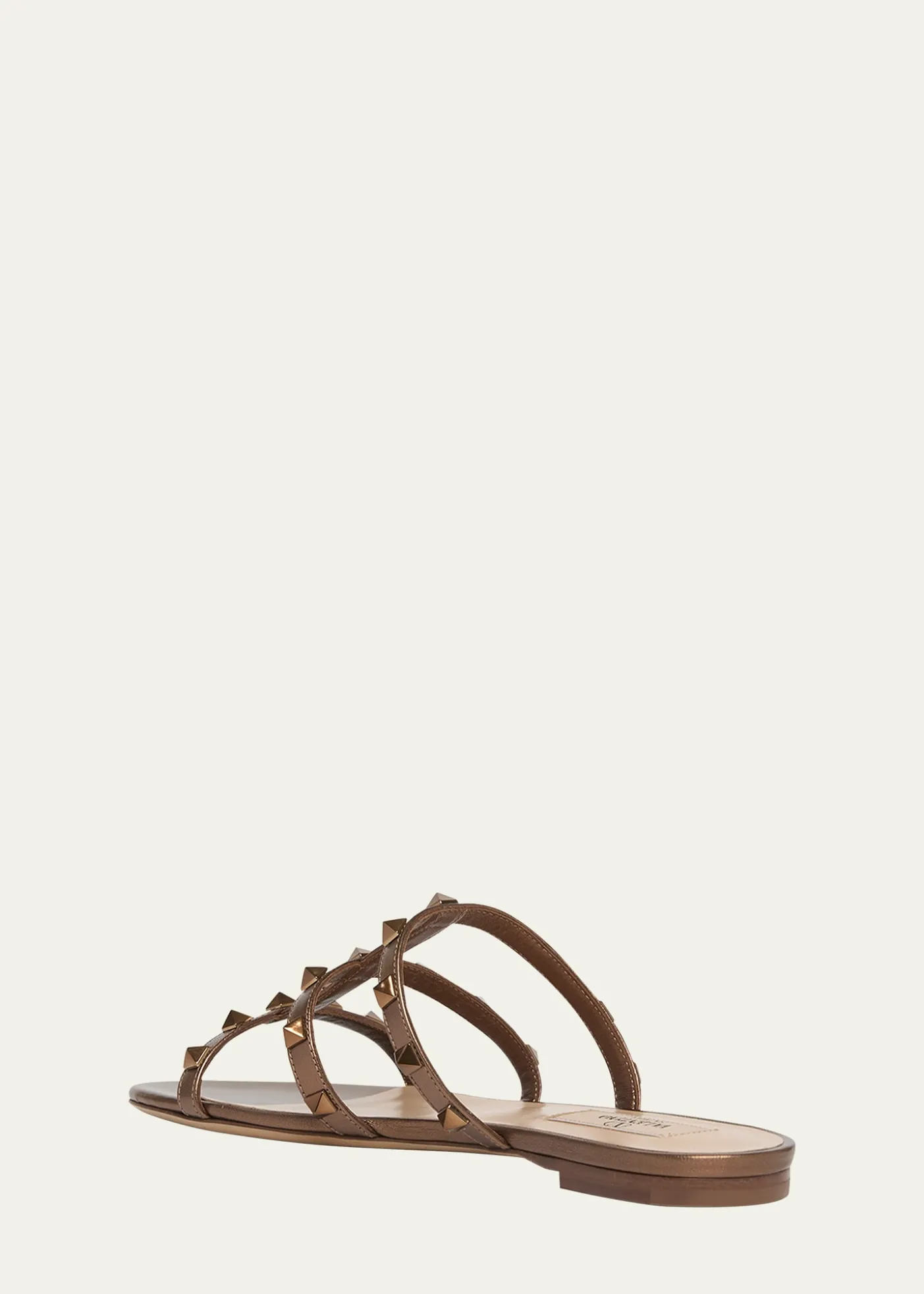 Valentino GaravaniRockstud Metallic City Flat Slide Sandals