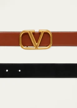 Valentino GaravaniVLogo Reversible Leather Belt, 30mm
