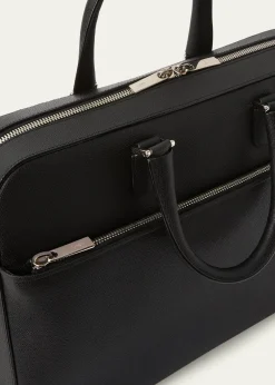 ValextraMen's Avietta Top-Handle Calfskin Briefcase with Zip Pocket