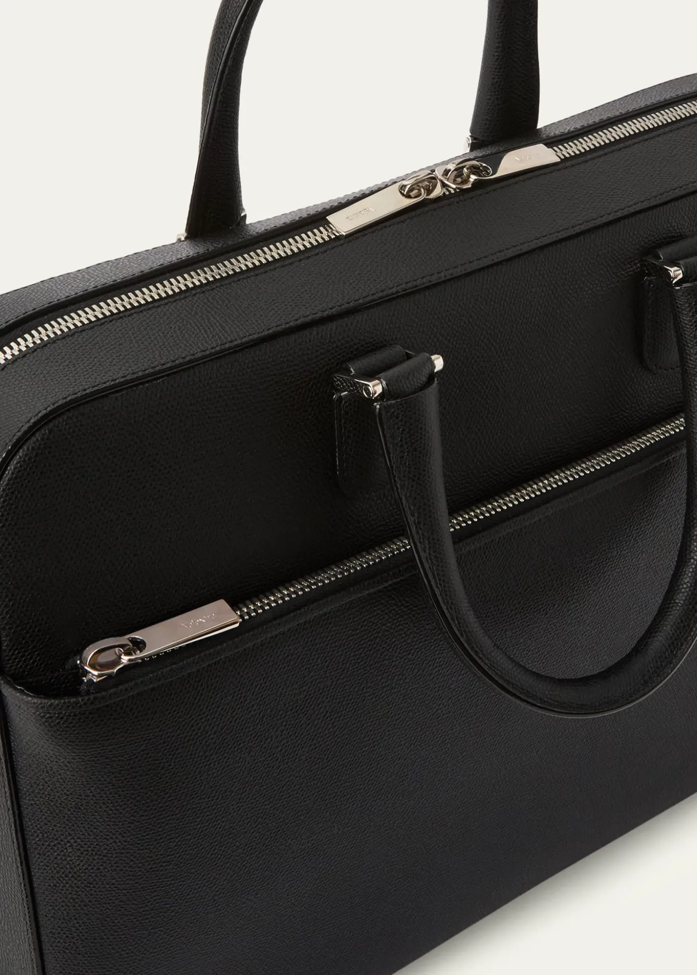 ValextraMen's Avietta Top-Handle Calfskin Briefcase with Zip Pocket
