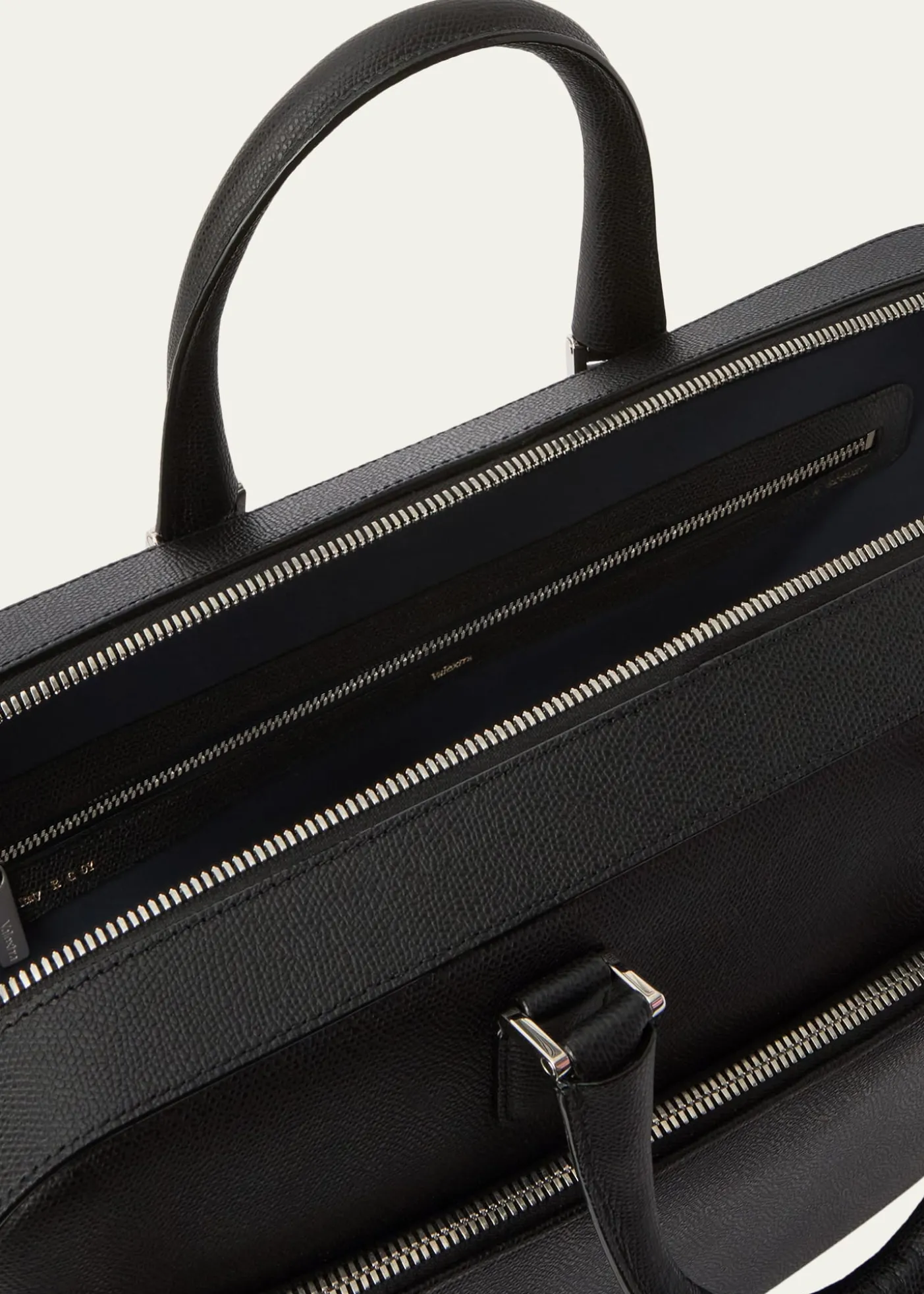 ValextraMen's Avietta Top-Handle Calfskin Briefcase with Zip Pocket