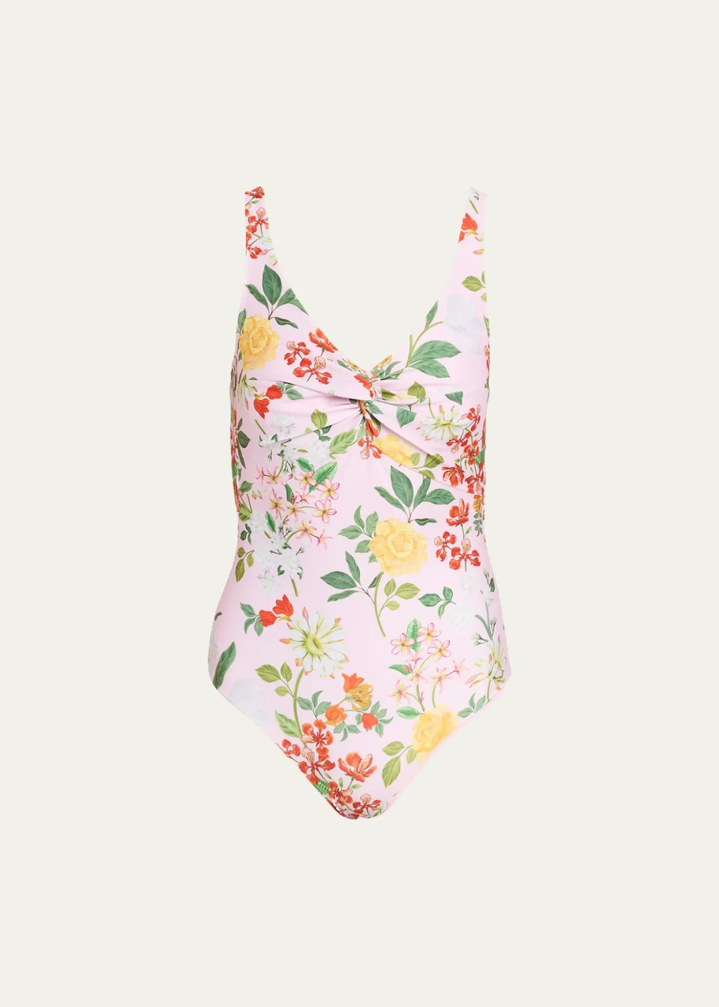 VerandahTwisted Drape Floral One-Piece Swimsuit
