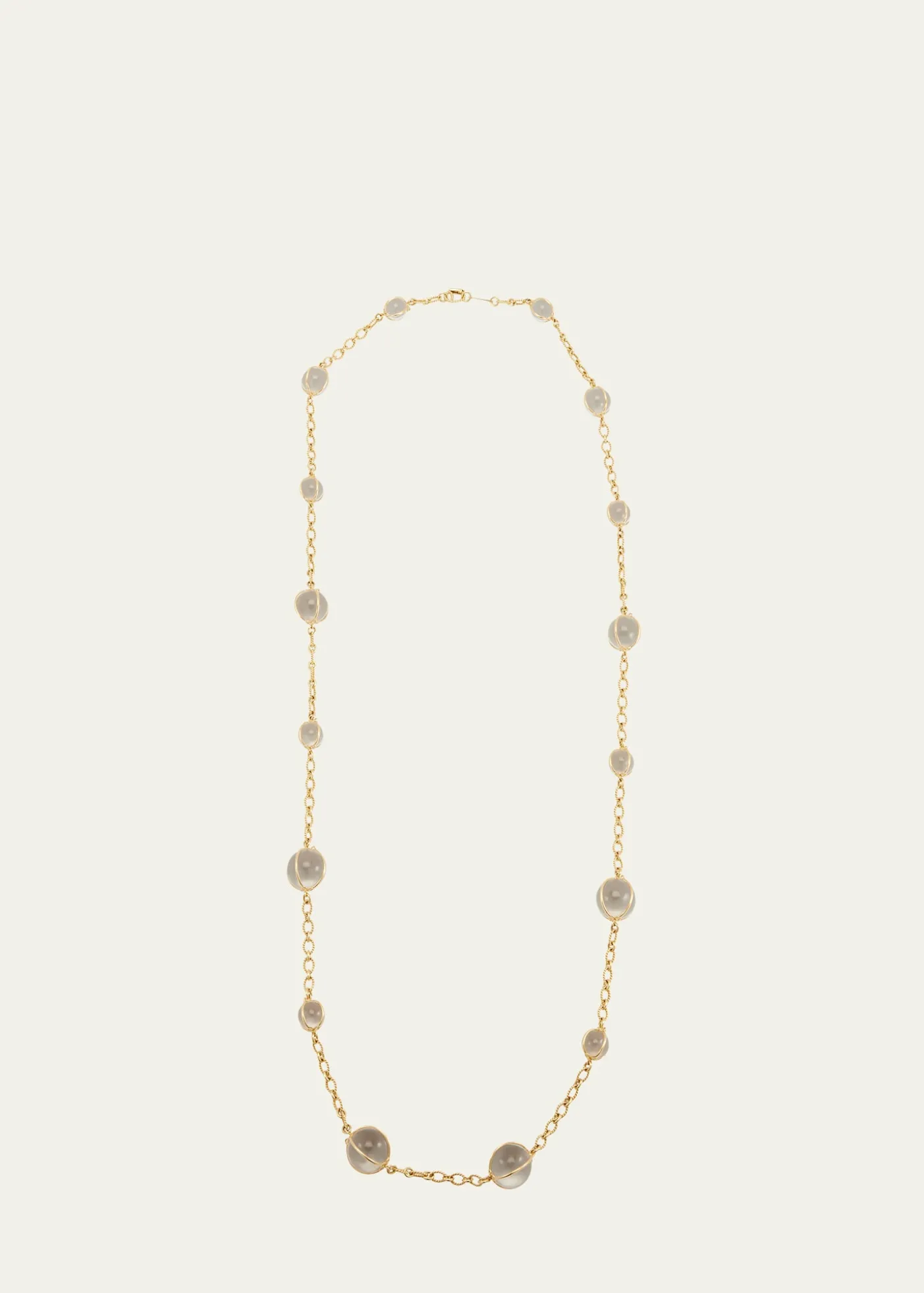 Verdura18k Yellow Gold Rock Crystal Bubbles Necklace
