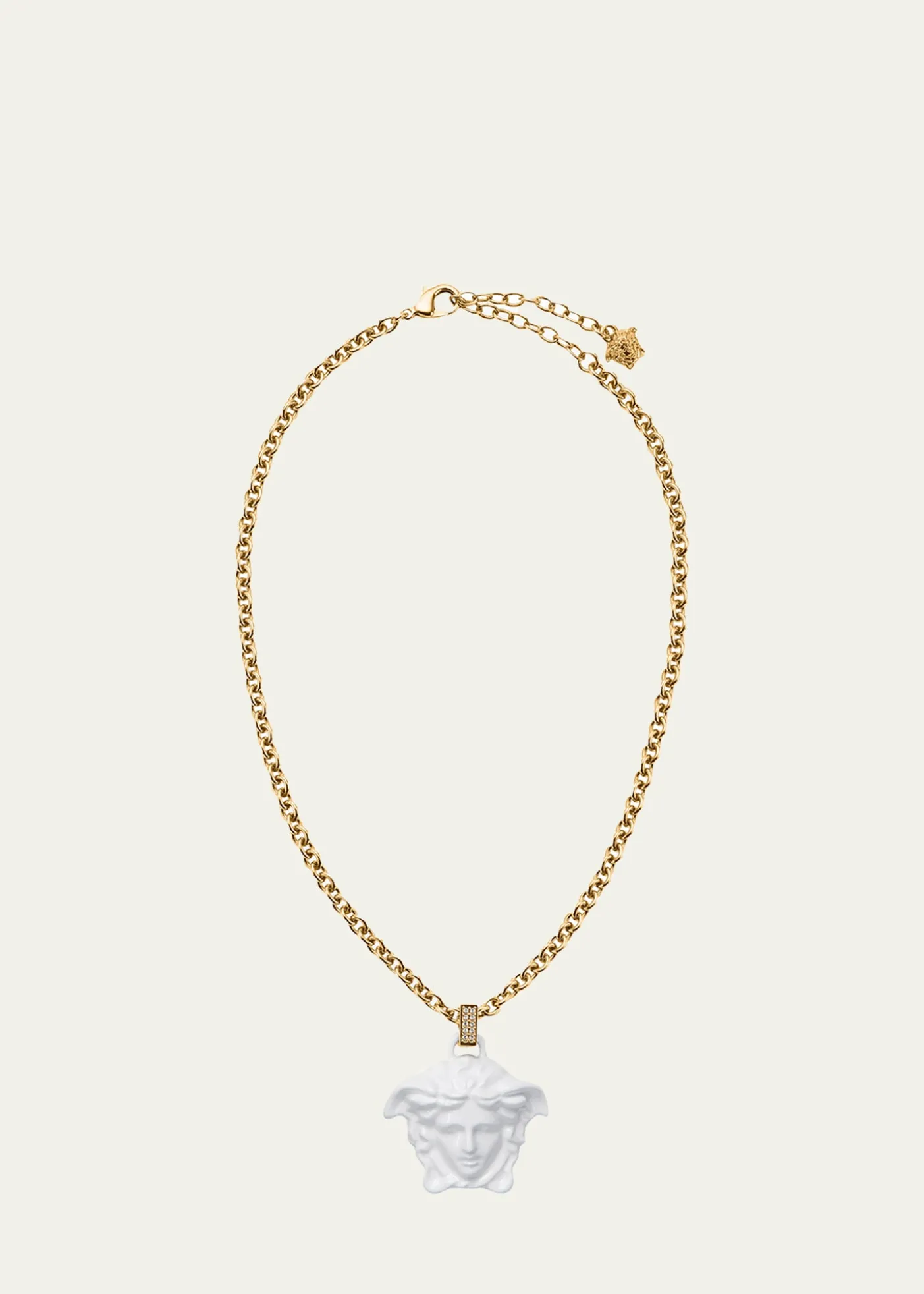 VersaceMedusa Pendant Necklace, White