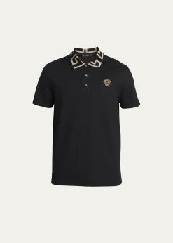 VersaceMen's Greca-Collar Polo Shirt