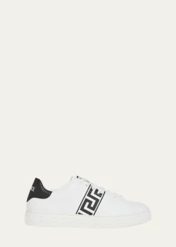 VersaceMen's La Greca Leather Low-Top Sneakers