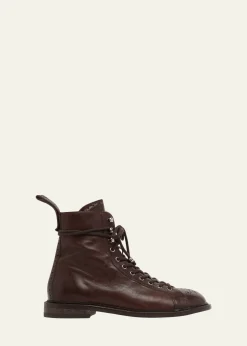 VersaceMen's Leather Brogue Boots