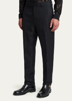 VersaceMen's Python Jacquard Formal Pants