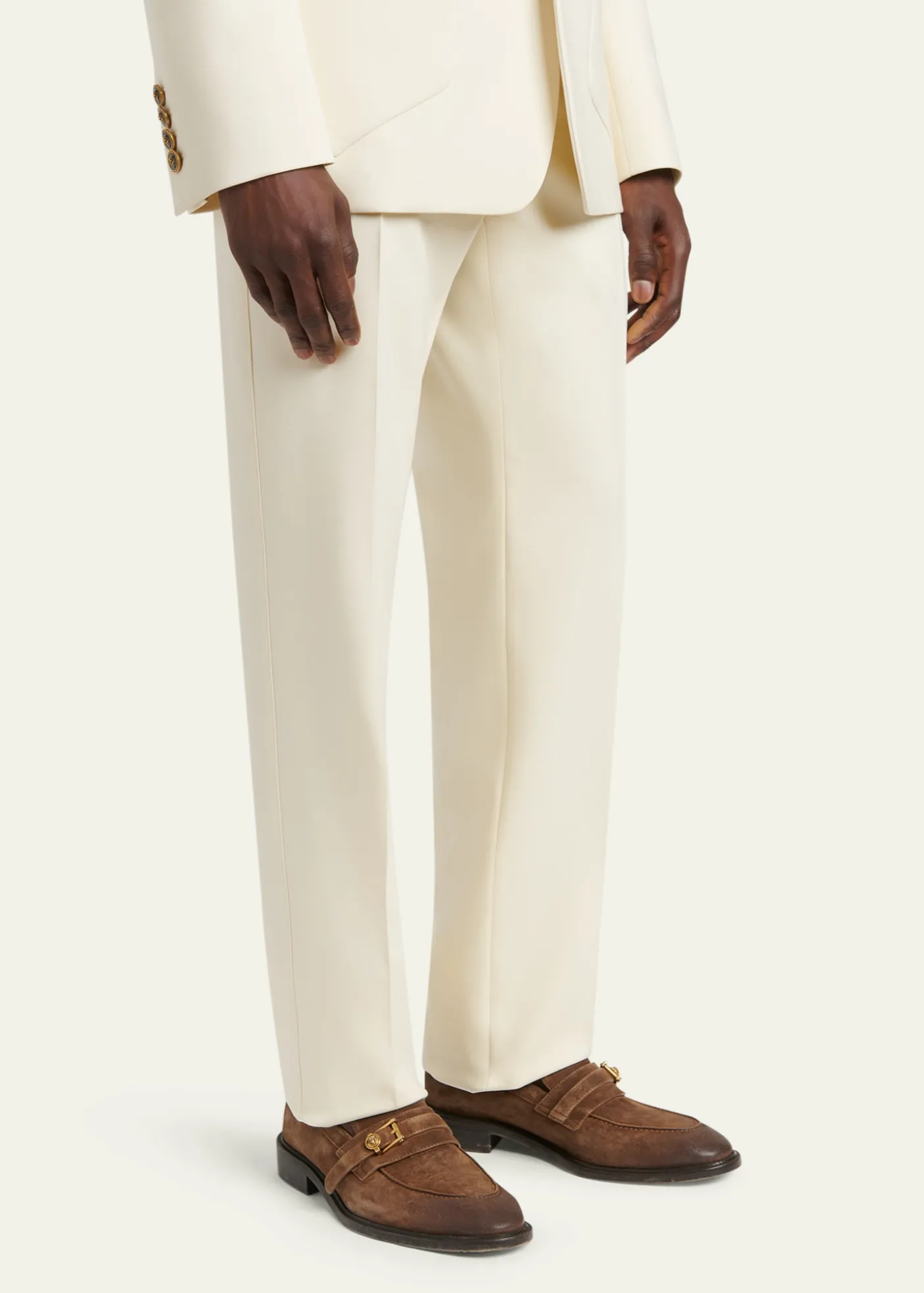 VersaceMen's Suede La Medusa Buckle Loafers