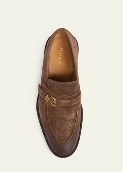 VersaceMen's Suede La Medusa Buckle Loafers
