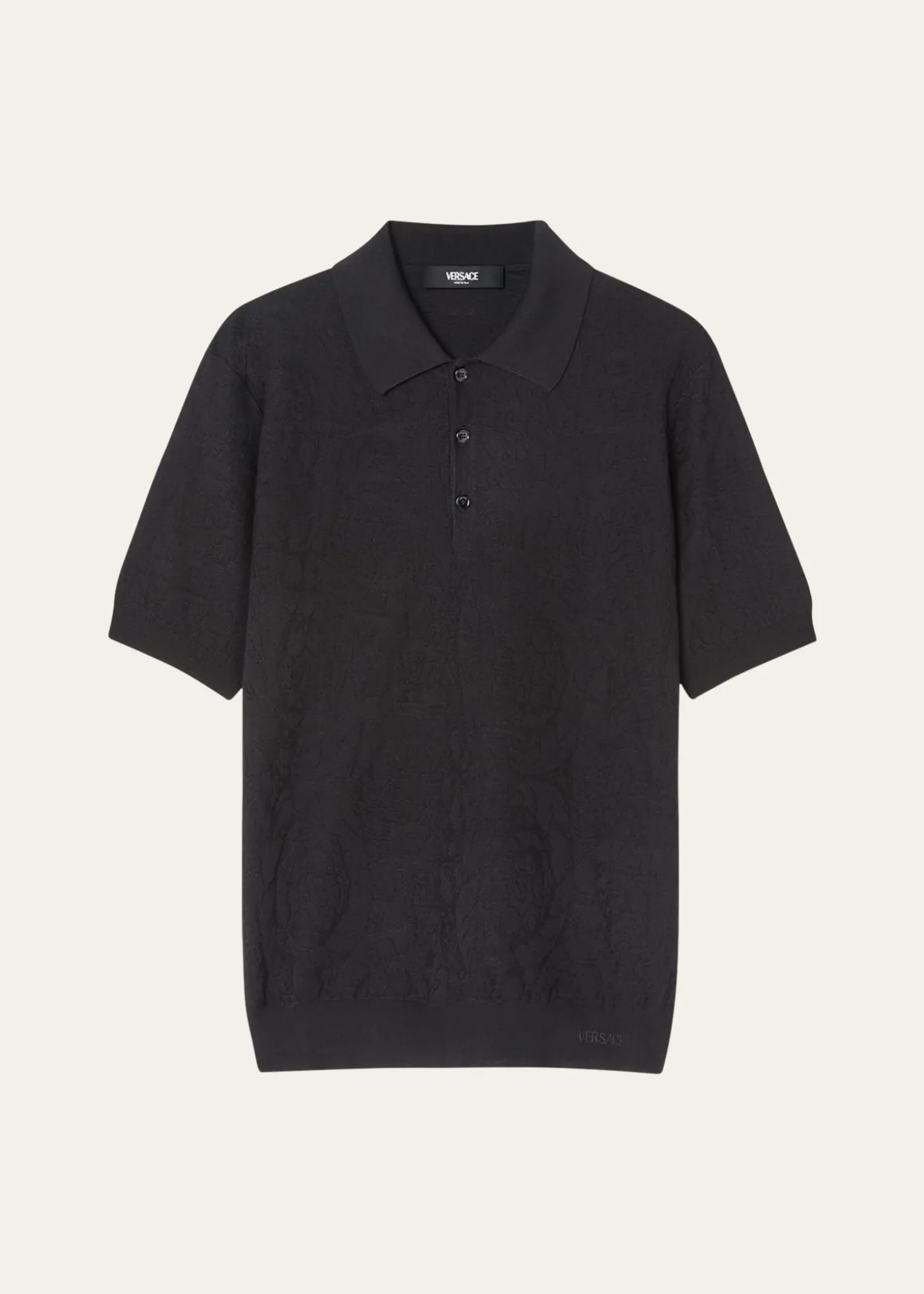 VersaceMen's Tonal Barocco Knit Polo Shirt