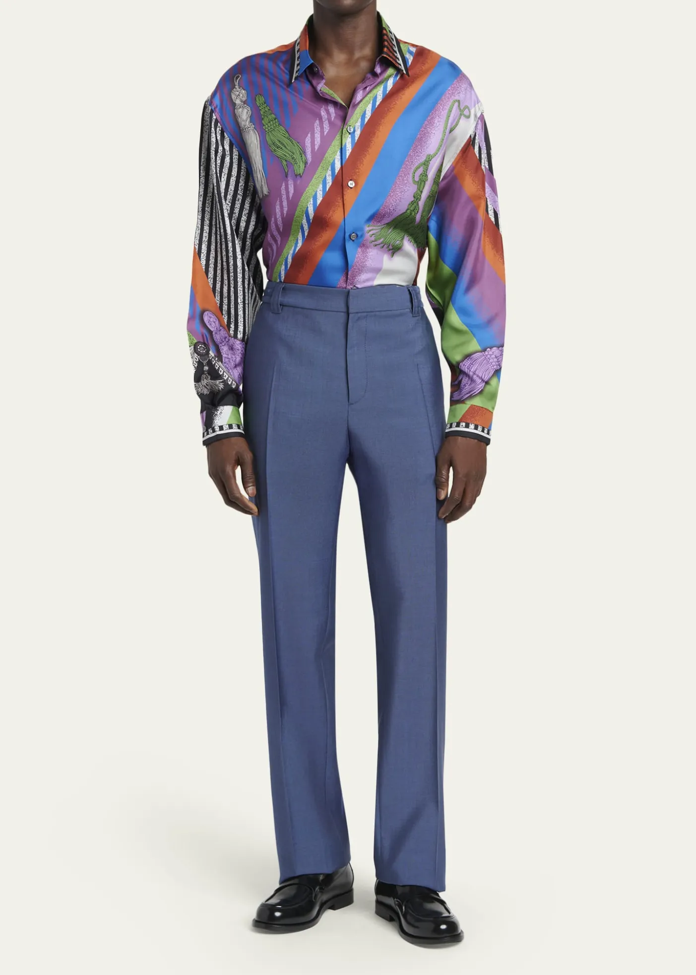 VersaceMen's Wool Pleated Trousers